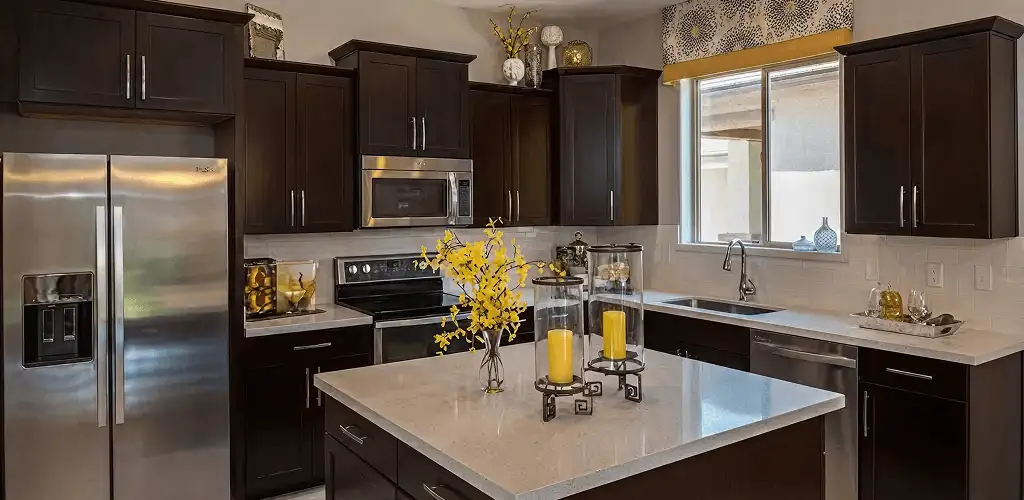 Cabinet painting results with freshly painted kitchen cabinets in Aurora, IL