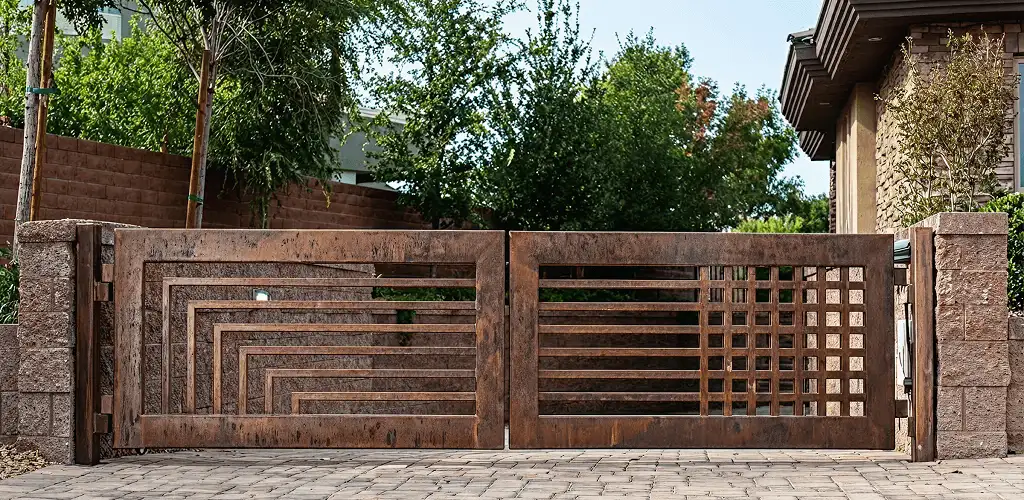 Custom driveway gate installation for a home entrance in Aurora, IL