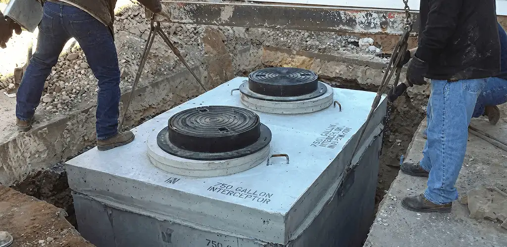 Grease trap installation for a commercial property drainage system in Aurora, IL